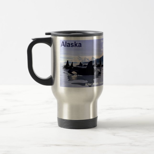 Mug De Voyage Timbre des baleines tueuses de l'Alaska (Gauche)