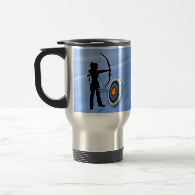 Mug De Voyage Tir à l'arc Sport silhouette Cible personnalisatio (Gauche)
