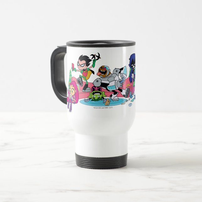 Mug De Voyage Titans Ados, allez ! | Approches de monstres entre (Devant gauche)
