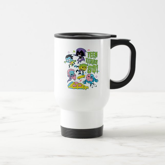 Mug De Voyage Titans Ados, allez ! | Gnarly 90's Pizza Graphic (Droite)