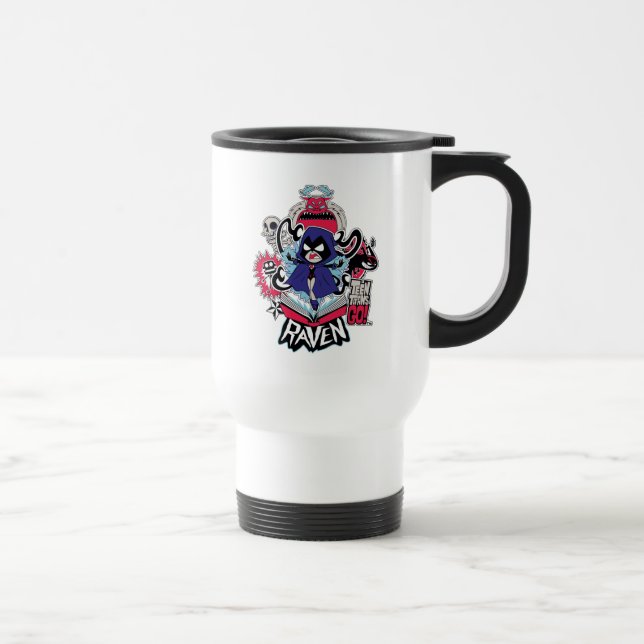 Mug De Voyage Titans Ados, allez ! | Raven puissance démoniaque  (Droite)