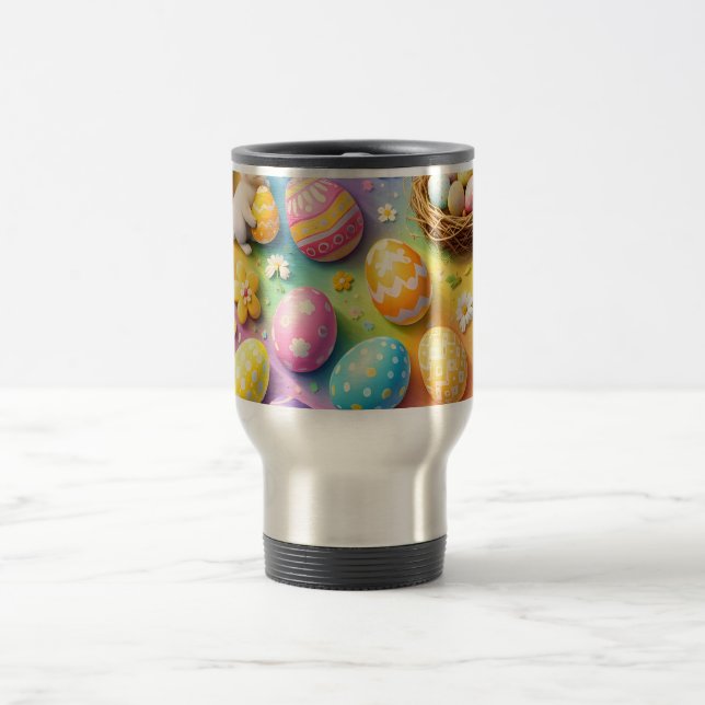 Mug De Voyage Title whimsical Easter bunny and colourful egg pat (Centre)