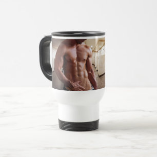 Mug De Voyage Torse d'homme musclé torse nu sixpack de SlipperyJ
