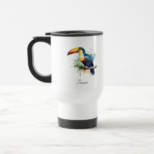 Mug De Voyage toucan coloré assis sur une branche