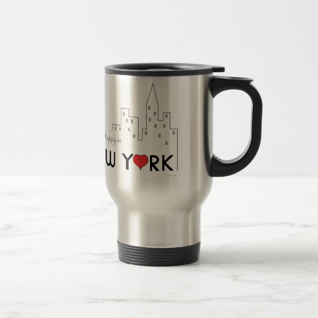 Mug De Voyage Toujours heureux à New York (Droit)
