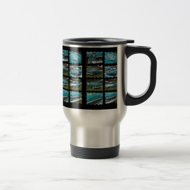 Mug De Voyage touquoise 1955 et blanc de collage de belair (Droit)