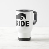 Mug De Voyage TOUR avec le cheval sautant (noir) (Devant droit)