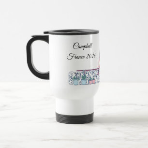 Mug De Voyage Tour Eiffel Vue de la fenêtre Minimaliste Français