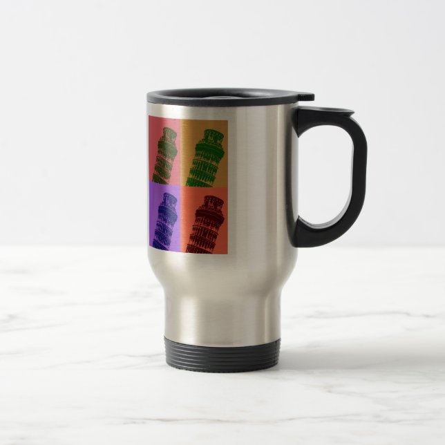 Mug De Voyage Tour penchée de Pise Pop Art (Droit)