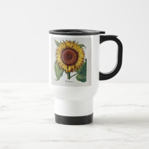 Mug De Voyage Tournesol Vintage Damas Fleur Art