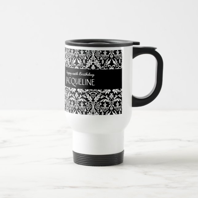 Mug De Voyage Tout anniversaire d'année pour sa damassé faite (Droite)