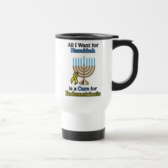 Mug De Voyage Tout Ce Que Je Veux Pour Hanoukka...Endometriose (Droite)