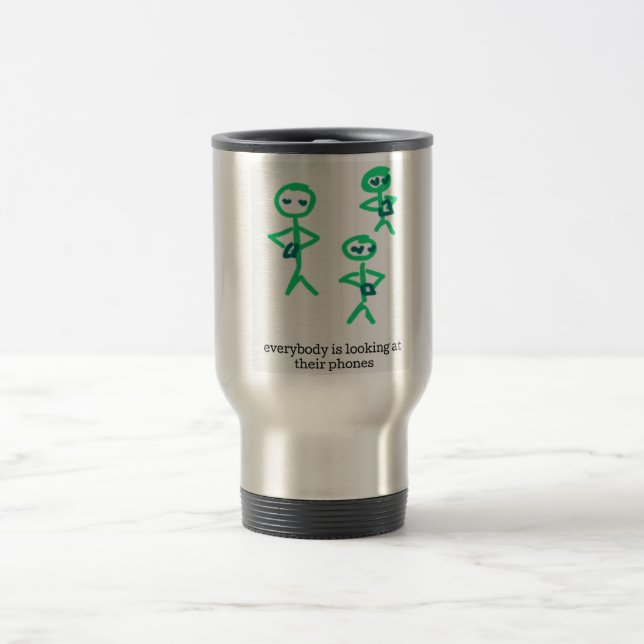 Mug De Voyage tout le monde regarde son téléphone (Centre)