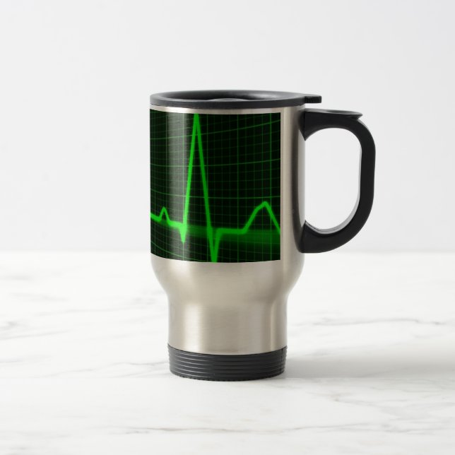 Mug De Voyage Trace d'impulsion de battement de coeur (Droit)