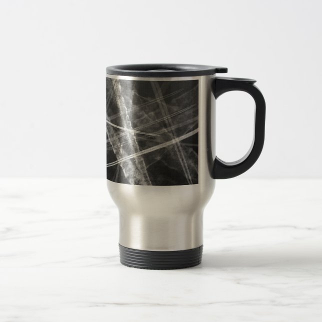 Mug De Voyage Traces Jet en noir et blanc (Droit)