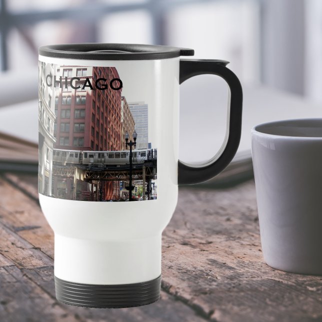 Mug De Voyage Train à boucle élevé de Chicago (In Situ)