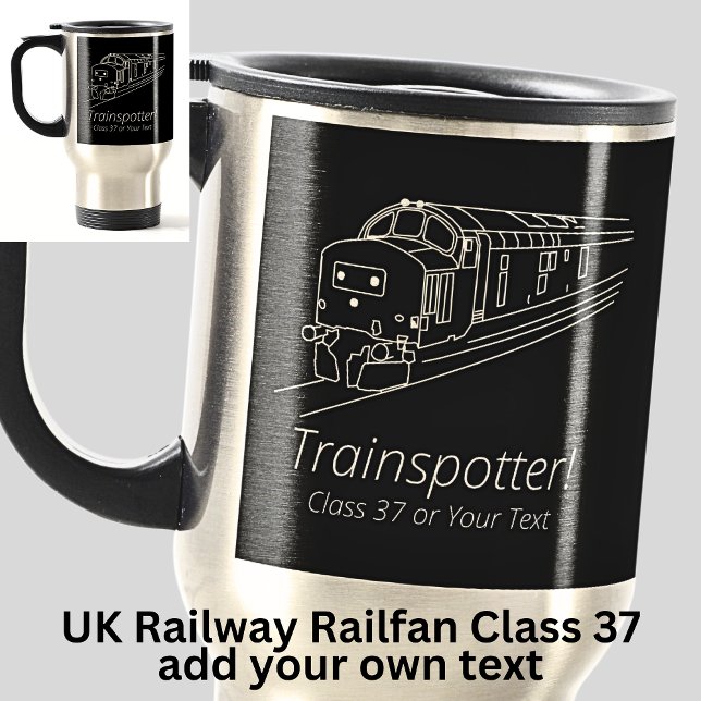 Mug De Voyage Trainspotter Classe 37 Railfan UK Railway Diesel (Créateur téléchargé)