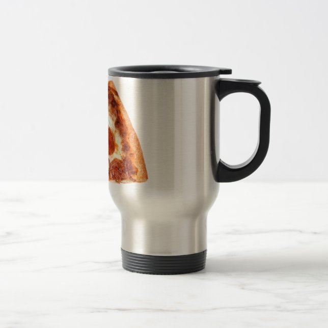Mug De Voyage Tranche de pizza pepperoni classique de SlipperyJo (Droit)