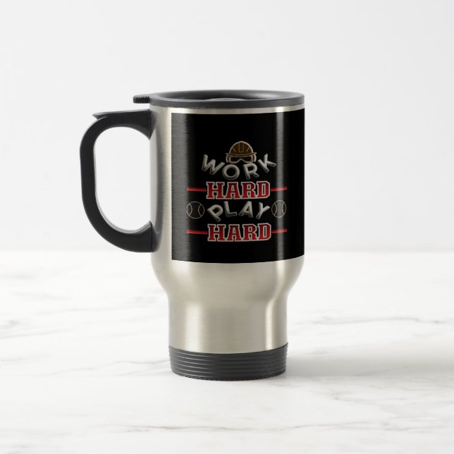 Mug De Voyage Travailler dur Jouer dur classique (Gauche)