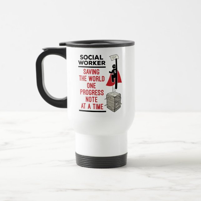 Mug De Voyage Travailleur social Note de progrès drôle Travail s (Gauche)