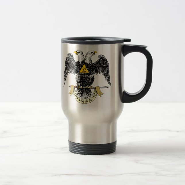 Mug De Voyage trente-deuxième Noir écossais Eagle de rite de (Droit)