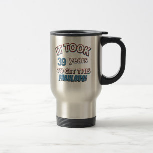 Mug De Voyage trente-neuvième conceptions d'anniversaire d'ann