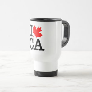 Mug De Voyage Très Poli Rouge Noir J'Aime Canada Feuille d'Érabl