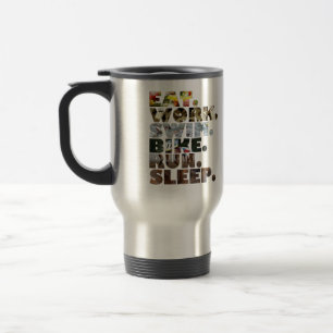 Mug De Voyage Triathlete mangent la vie quotidienne de sommeil