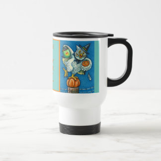 MUG DE VOYAGE TRICK OU TRAITER, SENTIR MES PIEDS HALLOWEEN OWL,