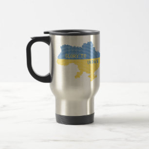 Mug De Voyage Tricot Ukraine texte de la carte d'Etat Gloire à l
