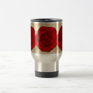 Mug De Voyage Trio de mariage de rose rouge personnalisé