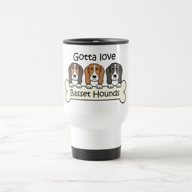 Mug De Voyage Trois chiens de basset (Centre)