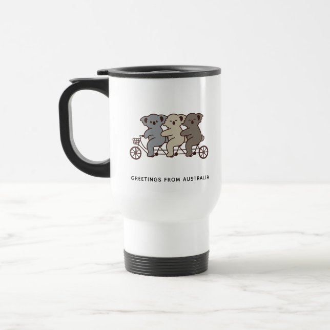 Mug De Voyage Trois Koalas Riding Tandem (Gauche)