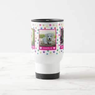 Mug De Voyage Trois noms de photos d'animaux de compagnie Emprei