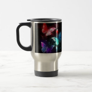 Mug De Voyage Trois papillons lumineux sur fond de nuit