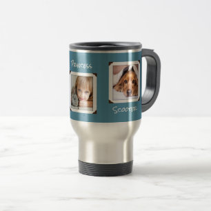 Mug De Voyage Trois photos et noms Colonial Blue