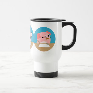 Mug De Voyage Trois porcelets mignons de bande dessinée à la