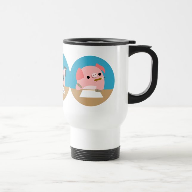 Mug De Voyage Trois porcelets mignons de bande dessinée à la (Droite)