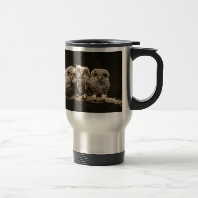 Mug De Voyage Trois poussins de hibou (Droit)