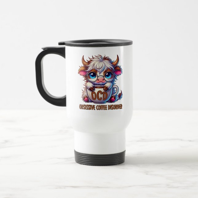 Mug De Voyage Trouble de dépendance au café obsessionnel  (Gauche)