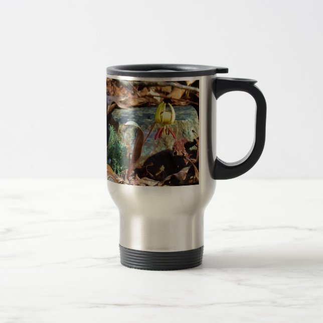 Mug De Voyage Truite jaune et prune Lily et Coquille d'escargot (Droit)