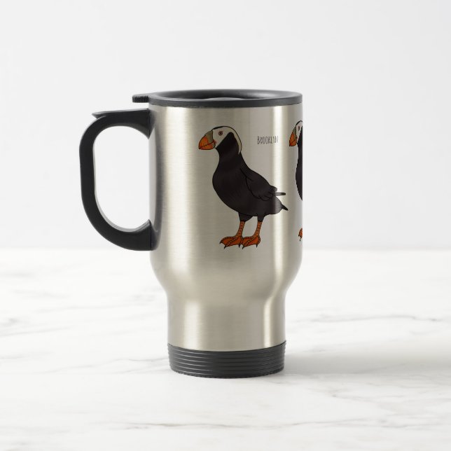 Mug De Voyage Tufted puffin bird cartoon illustration  (Gauche)