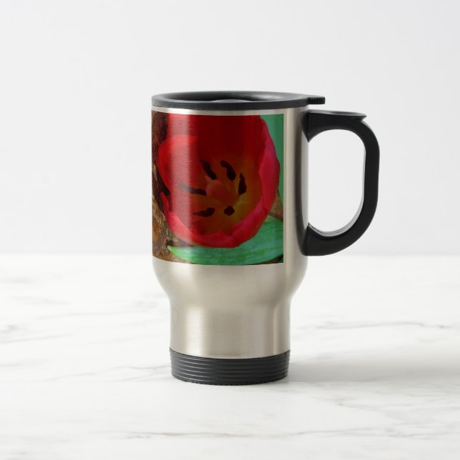 Mug De Voyage Tulipe jaune printemps et rouge (Droit)
