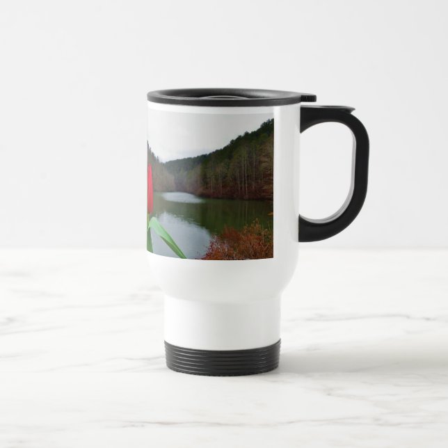 Mug De Voyage Tulipe rouge printanière au lac Arrowhead (Droite)