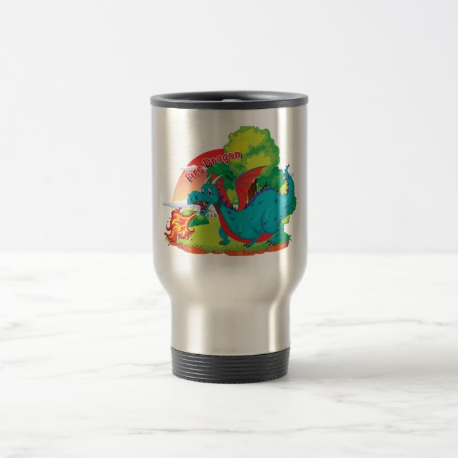 Mug De Voyage Tumbler de dragon de feu (Centre)