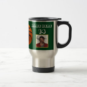 Mug De Voyage Tumbler photo personnalisées de basketball en text