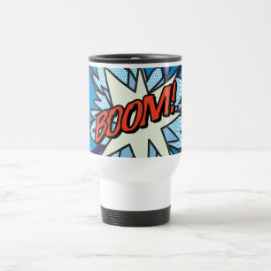 Mug De Voyage Typographie de fun moderne de bande dessinée BOOM
