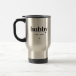 Mug De Voyage Typographie du mari moderne à deux côtés<br><div class="desc">Double face Moderne Hubby Mari Typographique Voyage Mug</div>