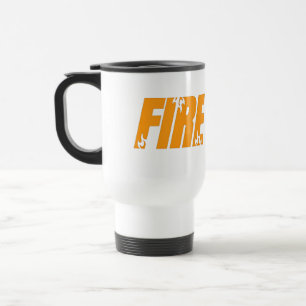 Mug De Voyage Typographie Orange GRAS Flamme en Acier Inoxydable