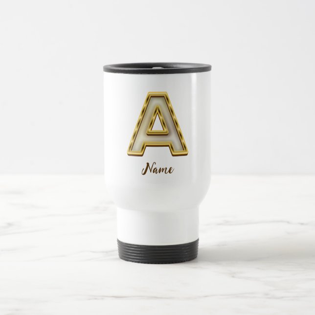 Mug De Voyage Typographie originale A Monogram Gold (Centre)